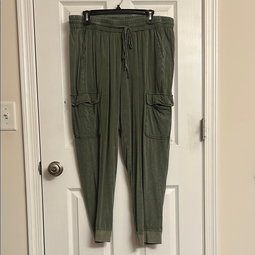 torrid Olive Green Casual Jogger Pants Super Soft Rayon Spandex Size 18-20